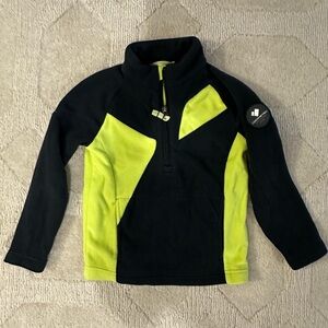 Obermeyer Little Kids Black & Neon Yellow 1/4 Fleece Pullover